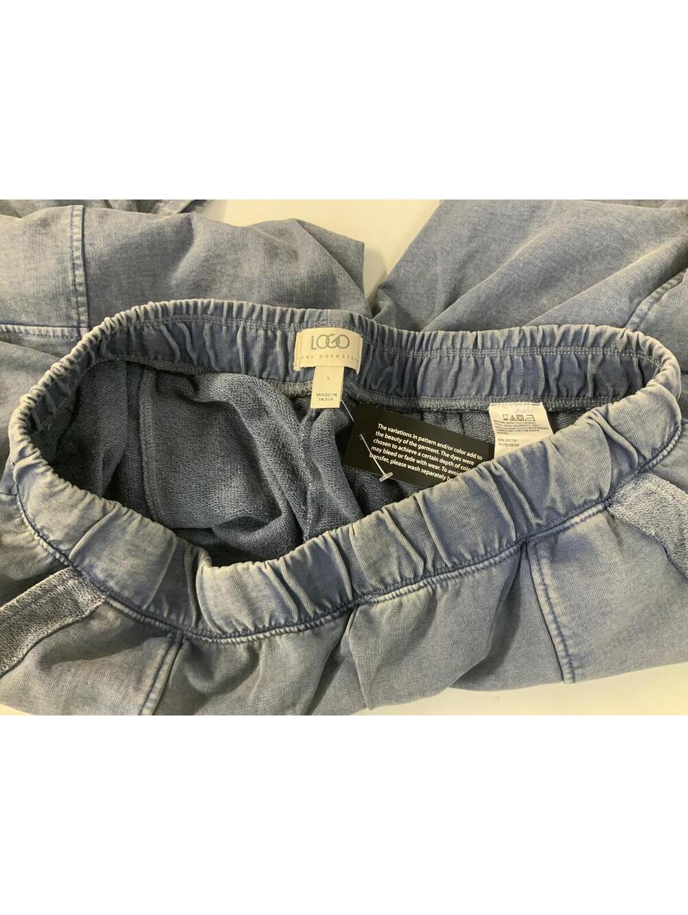 LOGO  Lounge by Lori Goldstein Wide Leg Pants Size LARGE-denim color - Picture 3 of 7